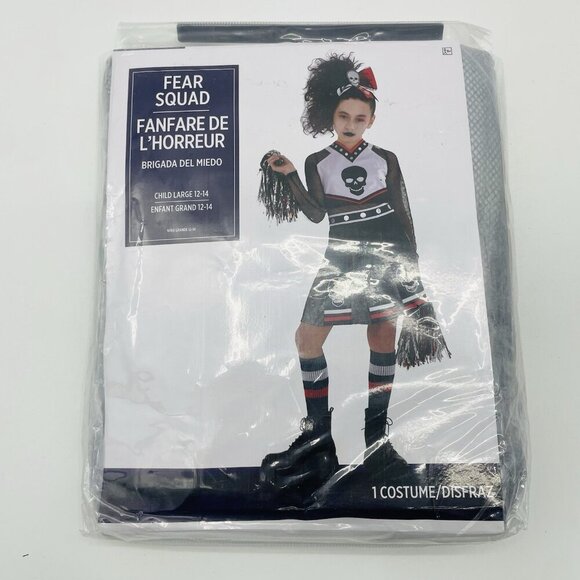 Zombie Fear Squad Goth Cheerleader Youth Girls Large 12/14 Halloween Costume 461 - Picture 2 of 6